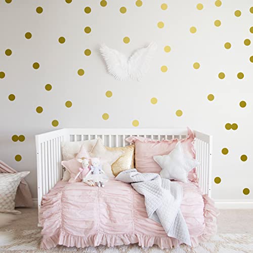 Gold Polka Dot Wall Decals for Girls Bedroom (Gold Dot / 10 Sheets)