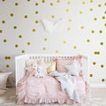Gold Polka Dot Wall Decals for Girls Bedroom (Gold Dot / 10 Sheets)