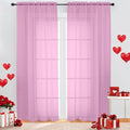 Pink Sheer Curtains 96 Inch Length (Pink / 42"W x 96"L (Pack of 2))