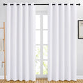 84 inch Long White Curtains (Pure White / 66"W x 84"L (Pack of 2))
