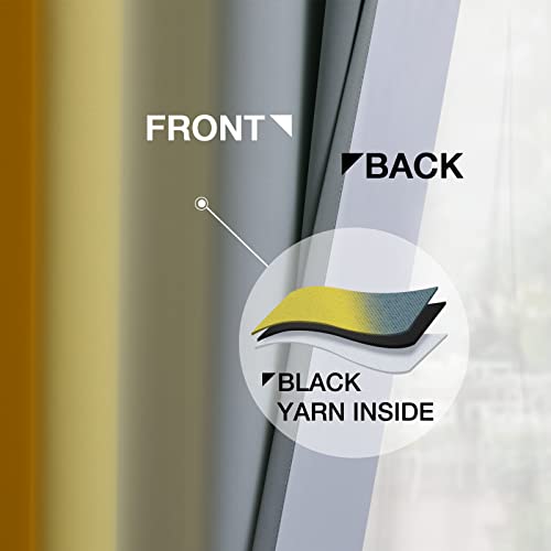 Ombre Yellow and Grey Curtains for Bedroom (52"W x 72"L (Pack of 2) / Yellow and Grey)
