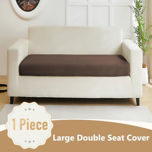 Couch Cushion Covers for Sofa Couch Covers Wear (Texture-brown / Large Double Seat Cover)