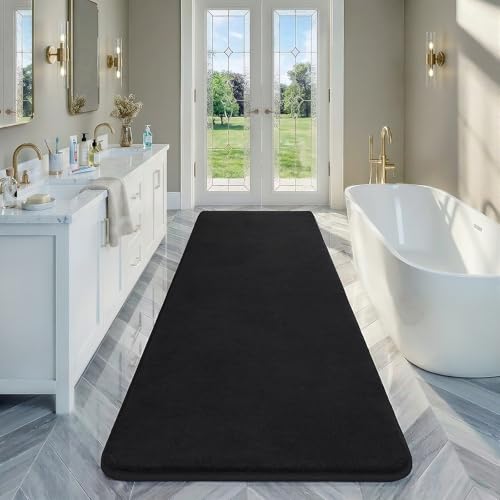 Modern Soft Hallway Runner Rug (2' x 8' (Runner) / Black)