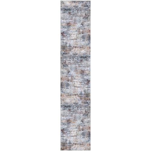 Abstract Runner Rug 2x10 Ft Washable Runners for Hallways (Orange/Brown/Grey / 2' x 10' (Rectangular))