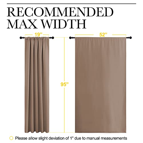 Room Darkening Curtains for Bedroom (Cappuccino / 52"W x 95"L (Pack of 2))
