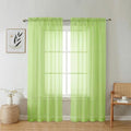 Lime Sheer Curtains 63 Inch Length 2 Panels Set for Living Room (42"W x 63"L (Pack of 2) / Lime)