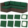 8Pcs Outdoor Cushion Covers (Dark-green / Square-large + Rectangle)