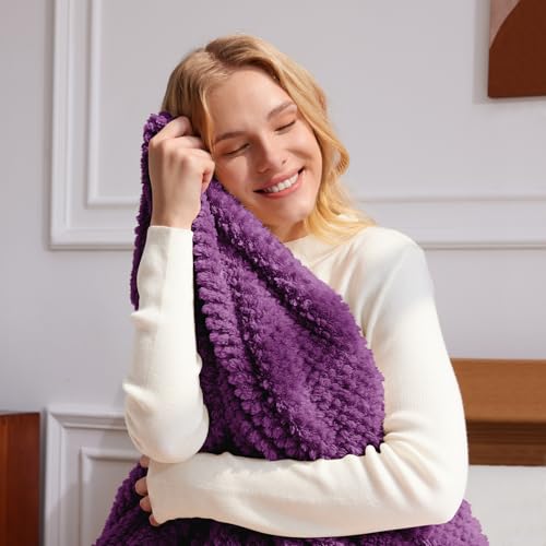 Soft Fleece Twin Size Bed Blanket (Purple / Twin(60x80 In))