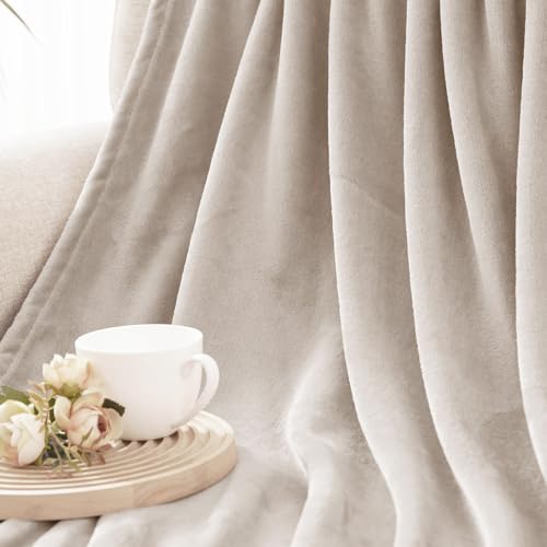 Soft Fleece Blanket King Size for Bed (Camel / King (104" x 90"))