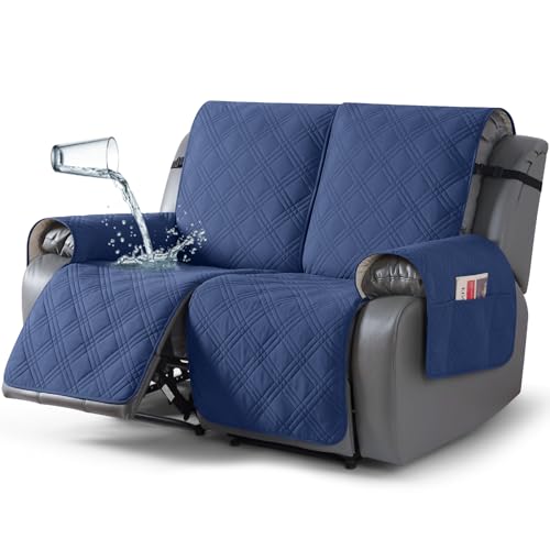 100% Waterproof Loveseat Recliner Covers 2 Seater (Ocean Blue / 2 Seater Standard)