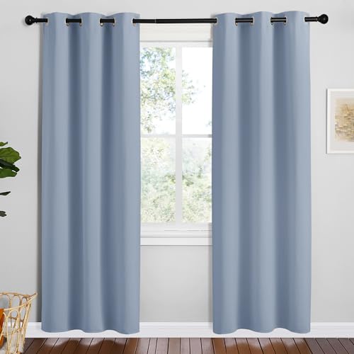 Vintage Blue Blackout Curtains for Bedroom (Vintage Blue / 42"W x 78"L (Pack of 2))