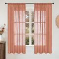 Terracotta Linen Curtains 63 Inches Long for Living Room Windows (Terracotta / 42"W x 63"L (Pack of 2))