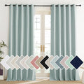 100% Absolutely Blackout Linen Curtains with Thermal Insulated Liner (62"W x 95"L (Pack of 2) / Seafoam Green)
