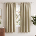 Window Treatment Thermal Insulated Rod Pocket Room Darkening Curtains (Cocoa Eggnog / 42"W x 63"L (Pack of 2))