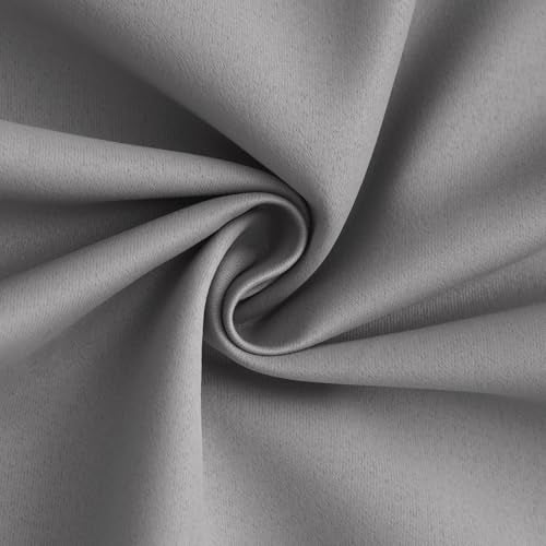 Dove Grey 100% Blackout Curtains 84 Inches Long 50" Wide 2 Panel (50"W x 84"L (Pack of 2) / Dove Grey With White Backing)