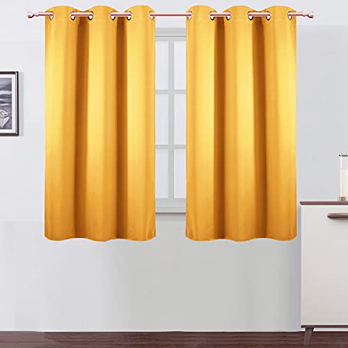 Yellow Blackout Curtains 34 x 54 Inch Length (Yellow / 34"W x 54"L (Pack of 2))