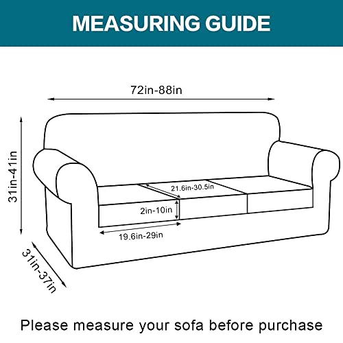 4 Piece Sofa Covers for 3 Cushion Couch Sofa Slipcover Soft Couch Cover for Dogs (Sofa (3 Cushion) / Island Fossi)