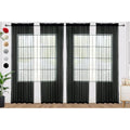 Black Sheer Curtains 4 Panels Rod Pocket Semi (Black / 52"W x 54"L (Pack of 4))