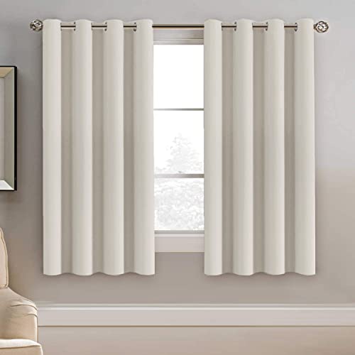 Light Blocking Curtain for Living Room Thermal Insulated Window Treatment Panel (52"W x 63"L (Pack of 1) / Ivory)