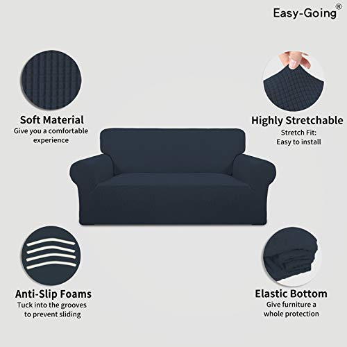 Stretch Oversized Loveseat Couch Covers Washable Dark Blue (Medium-XL Loveseat / Dark Blue)