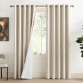 Beige Linen Curtains for Living Room 62" Wide x 72" Long 2 Panels (62"W x 72"L (Pack of 2) / Beige)