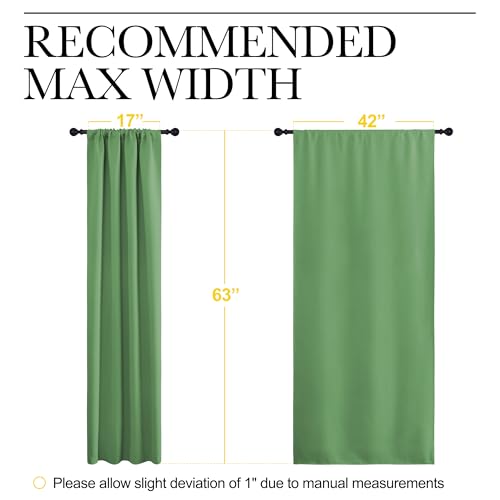 Blackout Curtains for Living Room (Froest Green / 42"W x 63"L (Pack of 2))