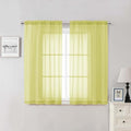Lemon Sheer Curtains for Living Room 54 Inch Length 2 Pcs (Lemon / 42"W x 54"L (Pack of 2))