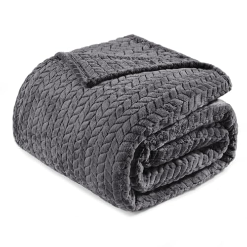 Soft Fleece Bed Blanket King Size (Dark Grey / King ( 90x104 IN ))