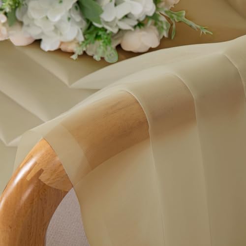 Gold Sheer Curtains 72 Inches Long 2 Panels Set (Gold / 42"W x 72"L (Pack of 2))