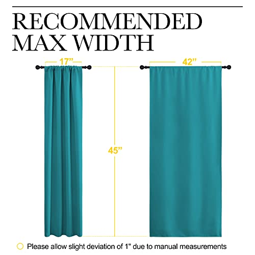 Peacock Blue Blackout Curtains Panels for Window (Peacock Blue / 42"W x 45"L (Pack of 2))