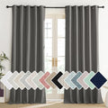 Grizzle Gray Vintage Linen 100% Blackout Curtains for Living Room (62"W x 95"L (Pack of 2) / Grizzle Gray)