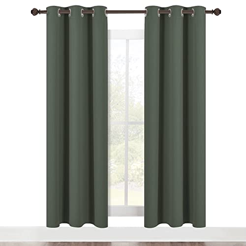 Kitchen Blackout Curtains 72 inches 2 Panels Set (Dark Mallard / 42"W x 72"L (Pack of 2))