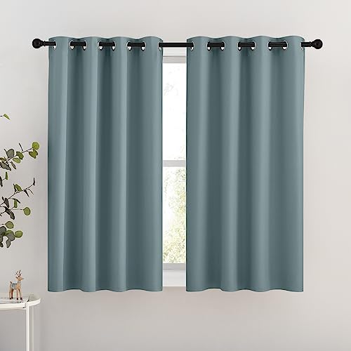 Blackout Greyish Blue Curtains for Bedroom (Greyish Blue / 46"W x 54"L (Pack of 2))