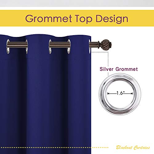 Royal Blue Blackout Curtain Panels for Bedroom (Royal Blue / 42"W x 40"L (Pack of 2))