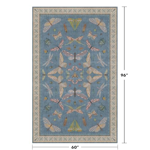 Modern Rugs for Living Room (5' x 8' (Rectangular) / Blue)