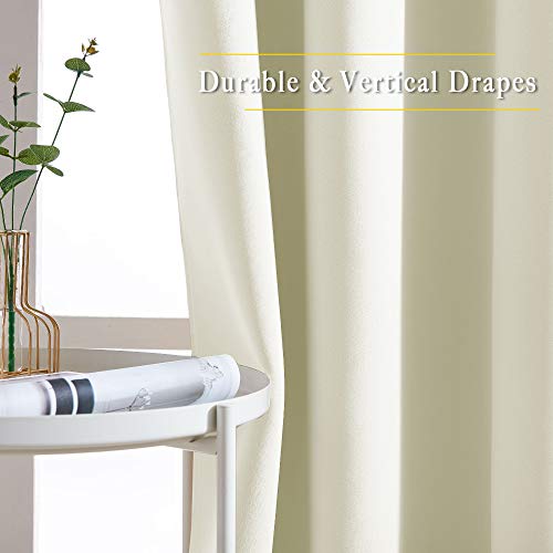 Room Darkening Curtains and Drapes 54 inch Long (Beige / 37"W x 54"L (Pack of 2))