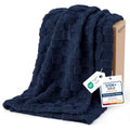 Checkered Fleece Throw Blankets for Bed (06 Navy / Throw XL (50" X 70"))