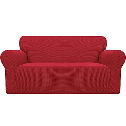 Stretch Loveseat Couch Covers Washable Christmas Red (Medium Loveseat / Christmas Red)