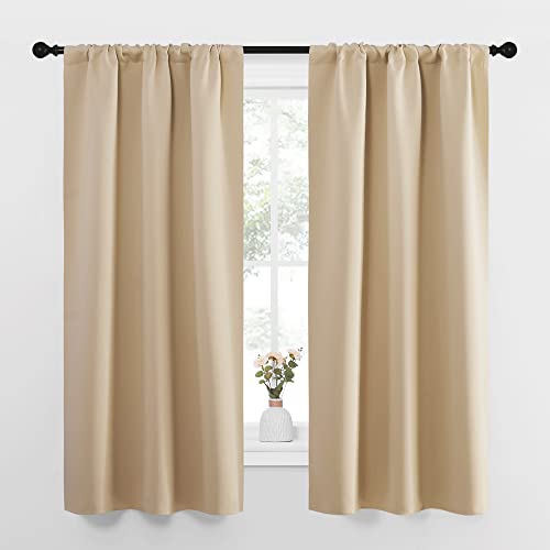 Blackout Room Darkening Curtains (Biscotti Beige / 34"W x 63"L (Pack of 2))