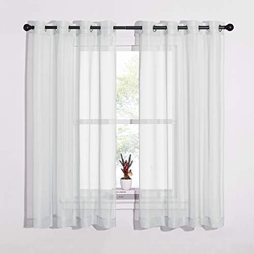 Sheer Curtains 63 Long (Light Gray / 54"W x 63"L (Pack of 2))