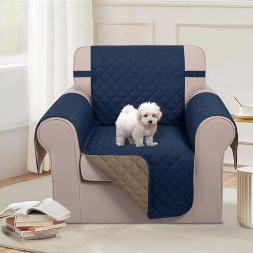 Reversible Oversized 28''Chair Covers (Navy/Taupe / 28''oversized Armchair)