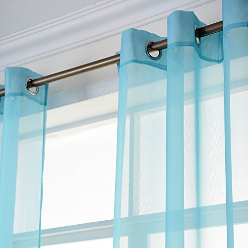 Sheer Curtains for Bedroom Windows 84 inch Length (Baby Blue / 54"W x 84"L (Pack of 2))