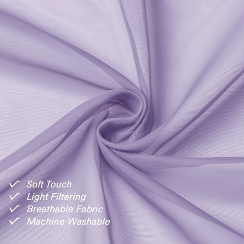 Light Purple Sheer Curtains 84 Inches Long 2 Panels (Lavender / 40"W x 84"L (Pack of 2))