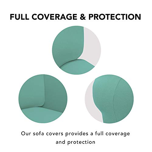 Super Stretch Chair Covers Fleece Couch Covers for Sofa Cyan (Small Chair / Cyan)