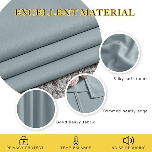 Living Room Curtains for Windows 84 inch Long (Stormy Sea / 52"W x 84"L (Pack of 2))