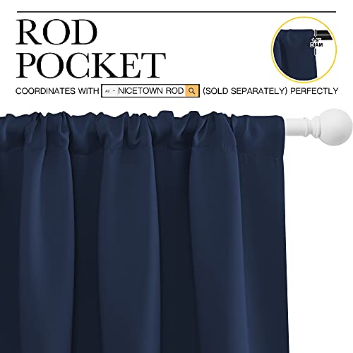 Blackout Curtains for Bedroom (Navy / 70"W x 63"L (Pack of 2))