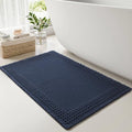 Waffle Bath Mat for Bathroom (Navy / 24" X 36")