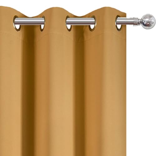 Mustard Yellow Thermal Blackout Curtains (Mustard Yellow / 38"W x 84"L (Pack of 2))