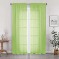 Lime Sheer Curtains 84 Inches Long for 2 Panels Set (Lime Green / 42"W x 84"L (Pack of 2))