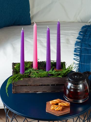 10 Inch Advent Taper Candles Set of 4 (Tapered 10 inch / Advent Purple)